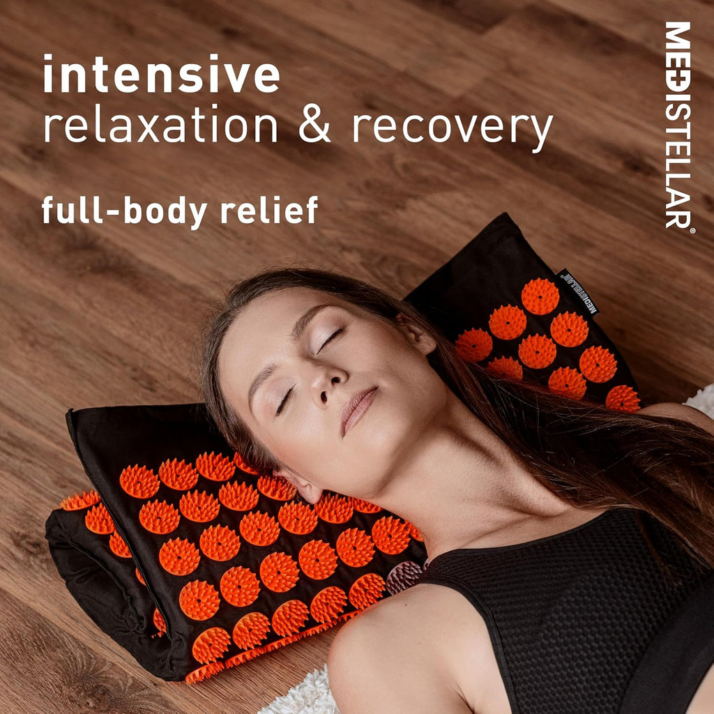 Premium Acupressure Massage Mat - Spiked Therapy Pad for Back Pain Relief - Stress Reduction & Muscle Recovery - Neck & Shoulder Relaxation - Better Sleep & Improved Circulation