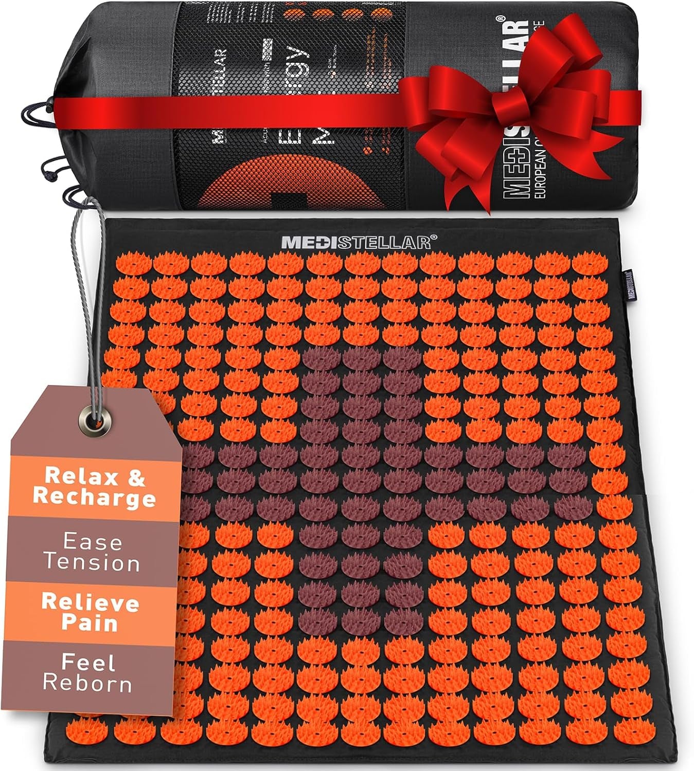 Premium Acupressure Massage Mat - Spiked Therapy Pad for Back Pain Relief - Stress Reduction & Muscle Recovery - Neck & Shoulder Relaxation - Better Sleep & Improved Circulation