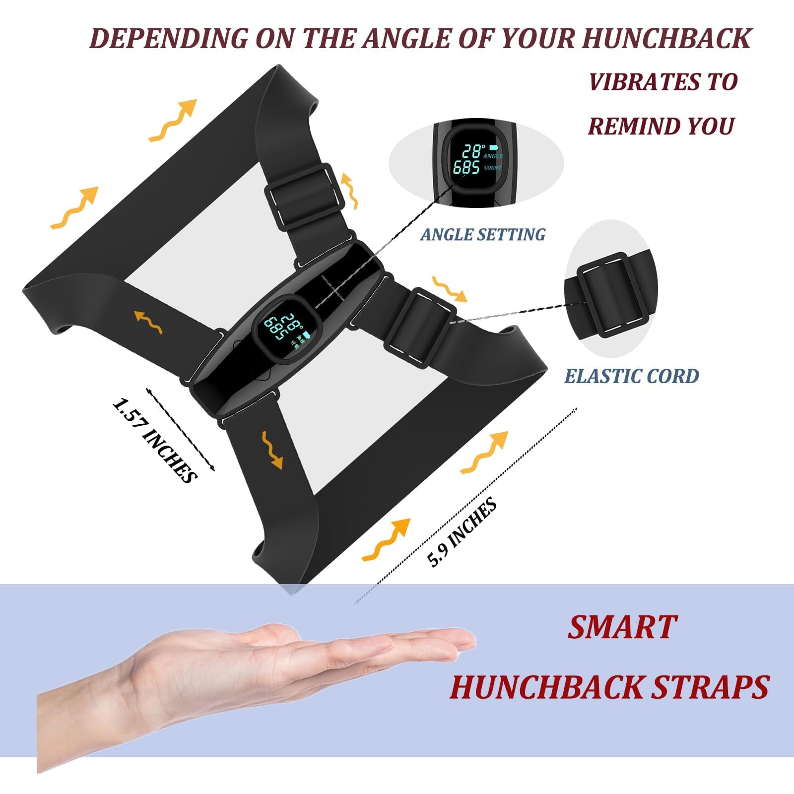 Upgraded Smart Posture Corrector Adjustable Posture Correction Angle with Vibration Posture Reminder Correct Hunchback Posture Correction Back Posture Monitor Hunchback Smart Corrector